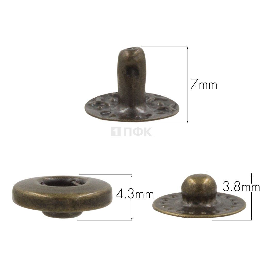 3 Части кнопки для одежды 12,5мм Альфа нерж цв антик (уп 1440шт) BUTTONI — ПФКР 3 Части кнопки для одежды 12,5мм Альфа нерж цв антик (уп 1440шт) BUTTONI