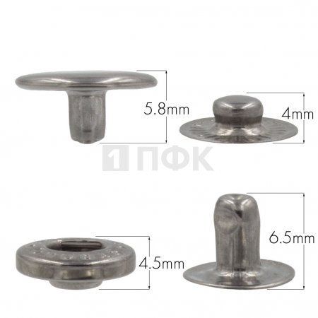 Кнопка для одежды 12,5мм Альфа латунь цв никель тем (уп 1440шт) STRONG Кнопка для одежды 12,5мм Альфа латунь цв никель тем (уп 1440шт) STRONG