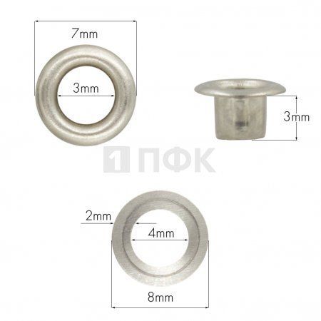 Люверсы №17 3мм сталь цв никель (уп 5000шт) Люверсы №17 3мм сталь цв никель (уп 5000шт)
