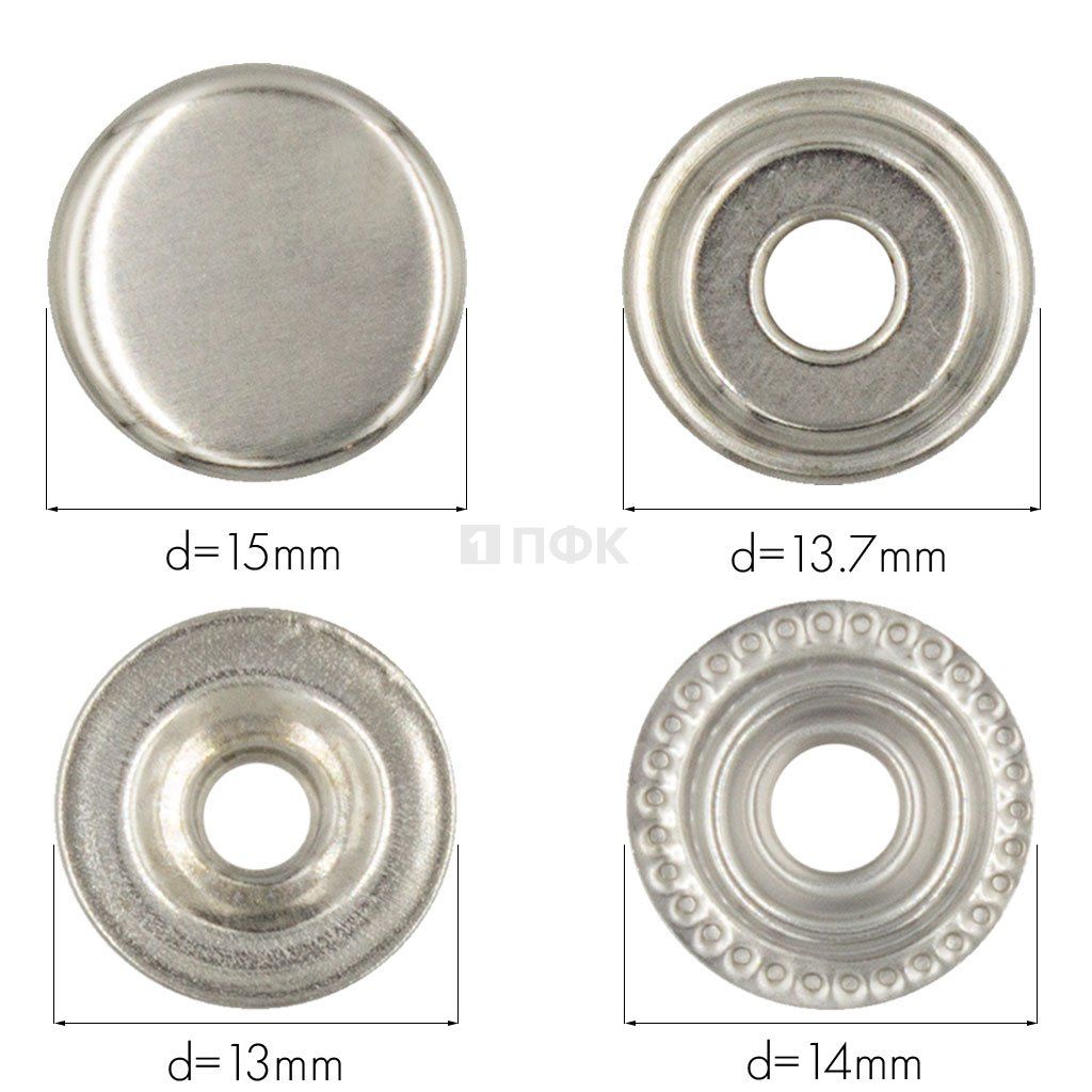 Кнопка для одежды 15мм №61 сталь цв никель (уп 720шт) STRONG — ПФКР Кнопка для одежды 15мм №61 сталь цв никель (уп 720шт) STRONG