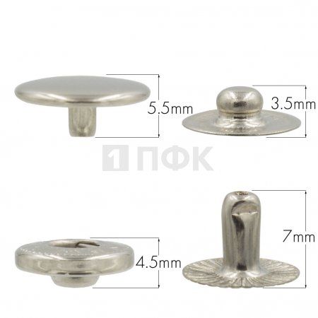 Кнопка для одежды 12,5мм Альфа сталь цв никель (уп 1440шт) NEW STAR Кнопка для одежды 12,5мм Альфа сталь цв никель (уп 1440шт) NEW STAR