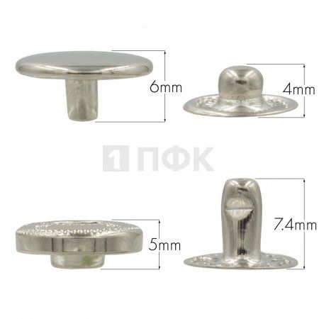 Кнопка для одежды 12,5мм Альфа латунь цв никель (уп 1440шт) ПФК Кнопка для одежды 12,5мм Альфа латунь цв никель (уп 1440шт) ПФК