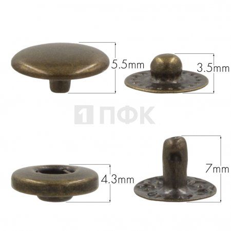 Кнопка для одежды 12,5мм Альфа сталь цв антик (уп 1440шт) NEW STAR Кнопка для одежды 12,5мм Альфа сталь цв антик (уп 1440шт) NEW STAR