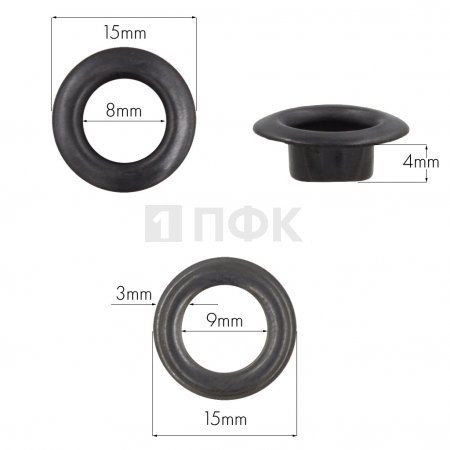 Люверсы №5 8мм нерж цв оксид (уп 1000шт) 