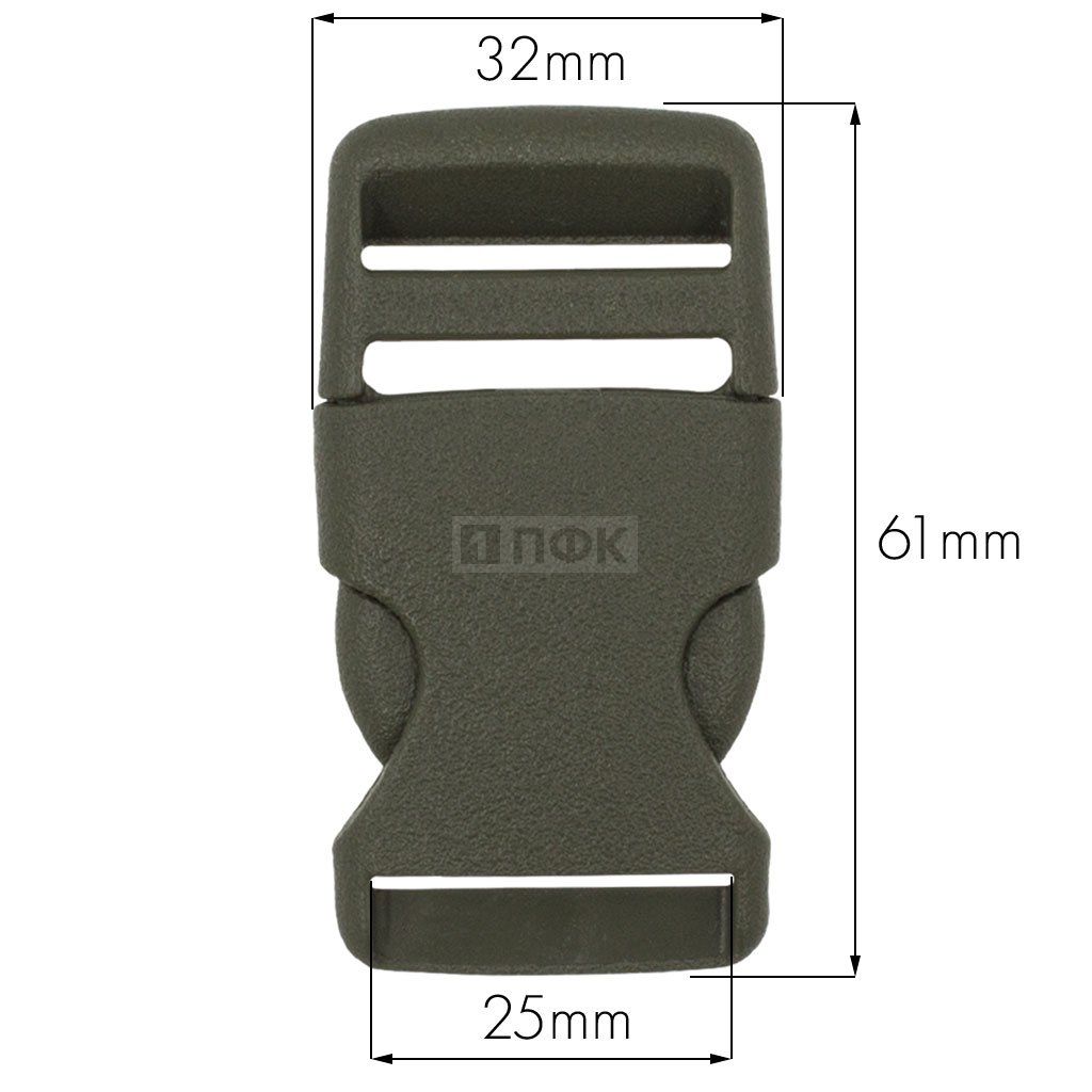 Фастекс A-25 (защелка-трезубец) ПА 25мм цв хаки (уп 1000шт) — ПФКР Фастекс A-25 (защелка-трезубец) ПА 25мм цв хаки (уп 1000шт)