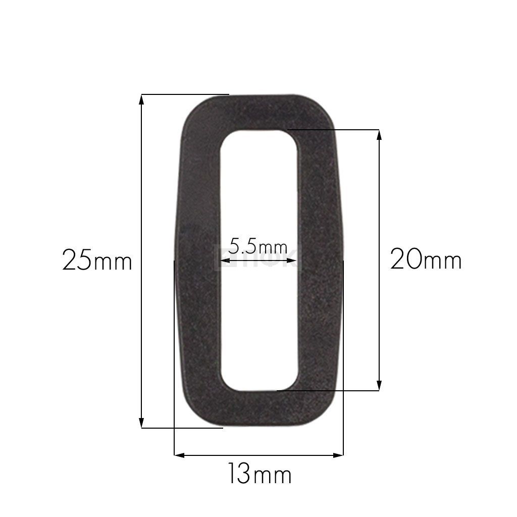 Пряжка-рамка пластик 20мм арт.А8-075 РОМ цв черный (уп 500шт/5000шт)