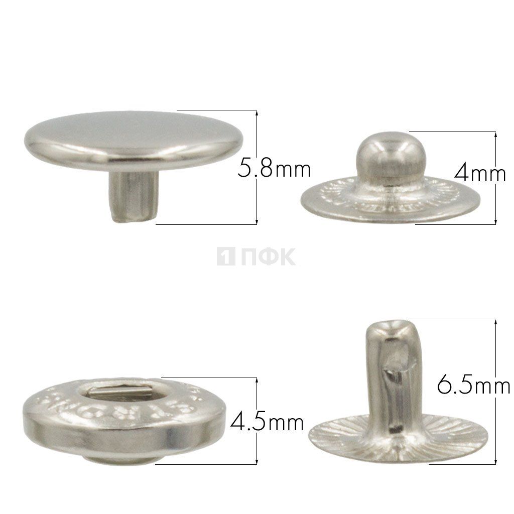 Кнопка для одежды 12,5мм Альфа латунь цв никель (уп 1440шт) STRONG — ПФКР Кнопка для одежды 12,5мм Альфа латунь цв никель (уп 1440шт) STRONG