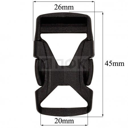 Фастекс FH-20 (защелка-трезубец) ПА 20мм цв черный (уп 1000шт) Фастекс FH-20 (защелка-трезубец) ПА 20мм цв черный (уп 1000шт)