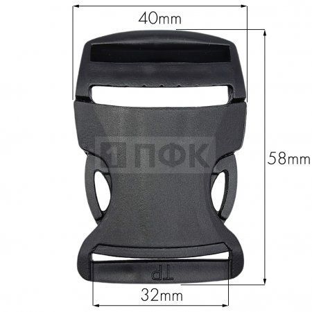Фастекс (защелка-трезубец) ПП 32мм 58*40*10 цв черный (уп 100шт) Фастекс (защелка-трезубец) ПП 32мм 58*40*10 цв черный (уп 100шт)