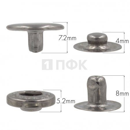 Кнопка для одежды 15мм Альфа латунь цв никель тем (уп 720шт) STRONG Кнопка для одежды 15мм Альфа латунь цв никель тем (уп 720шт) STRONG