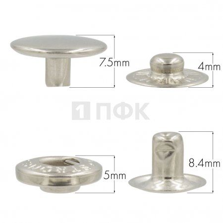 Кнопка для одежды 15мм Альфа сталь цв никель (уп 720шт) STRONG