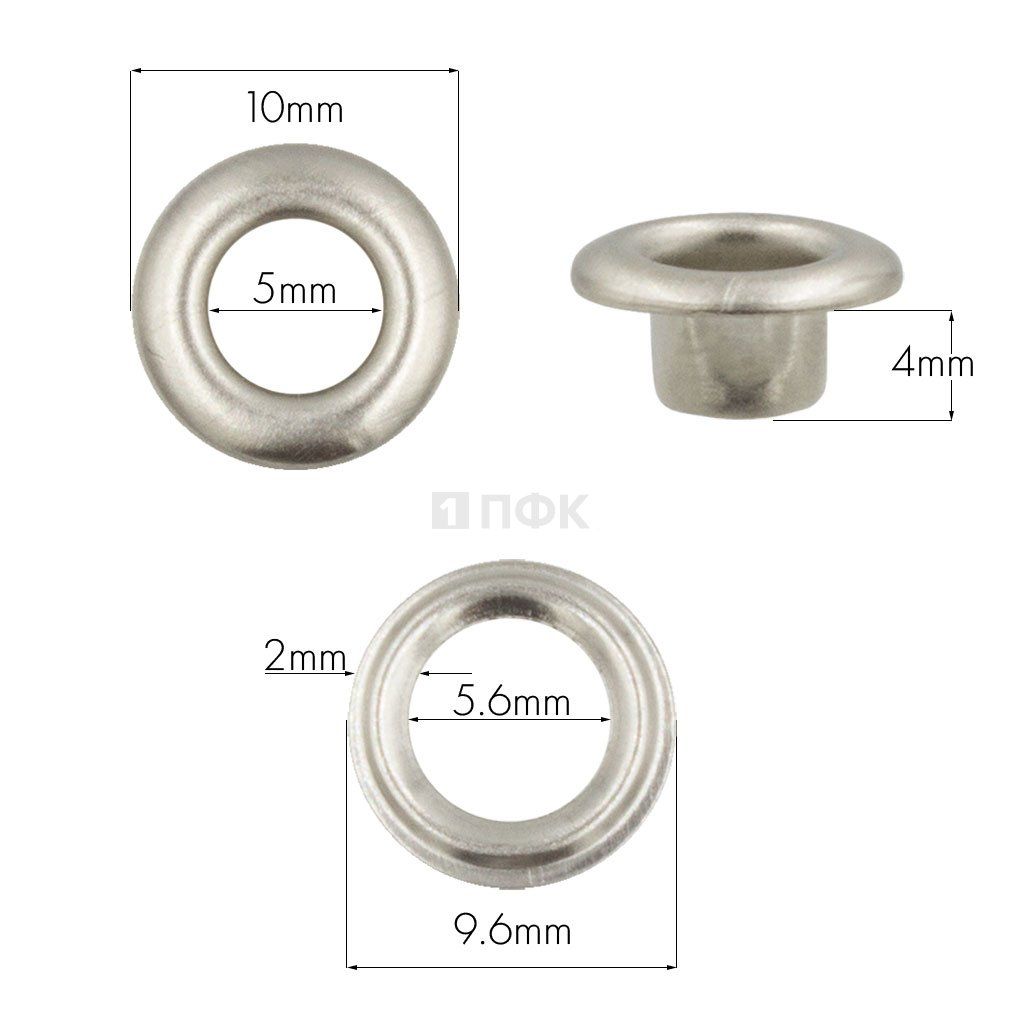 Люверсы №3 5мм латунь цв никель (уп 5000шт) — ПФКР Люверсы №3 5мм латунь цв никель (уп 5000шт)