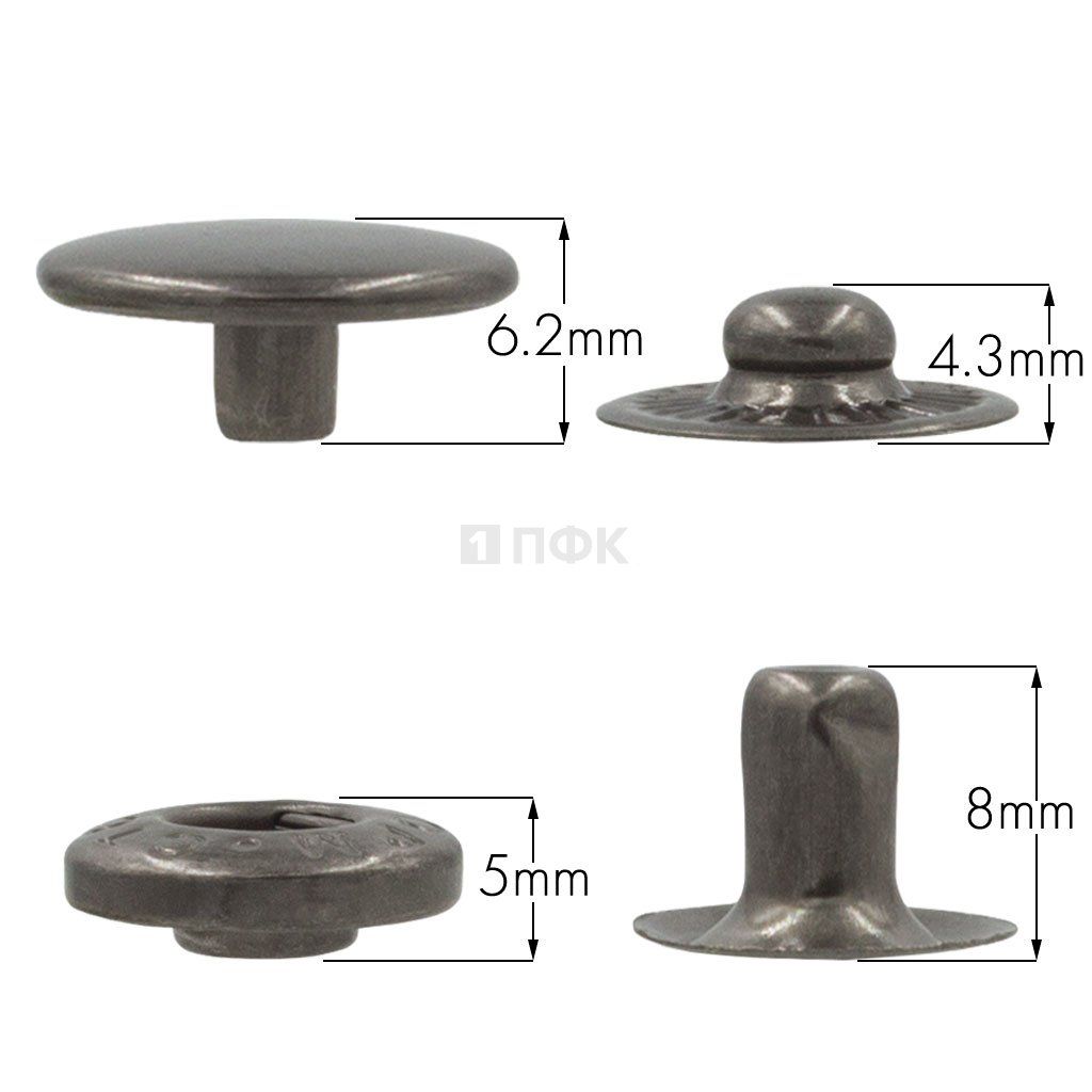 Кнопка для одежды 15мм Альфа нерж цв никель тем(уп 720шт) STORM — ПФКР Кнопка для одежды 15мм Альфа нерж цв никель тем(уп 720шт) STORM