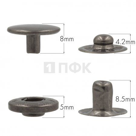 Кнопка для одежды 15мм Альфа нерж цв никель тем (уп 720шт) NEW STAR 