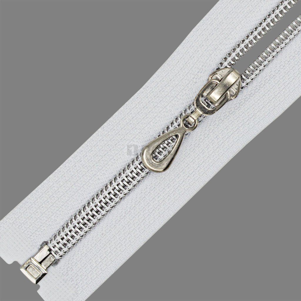 Молния спиральная (витая) тип 7 80см арт.0325 разъем цв 101 зв серебро (уп 100шт)