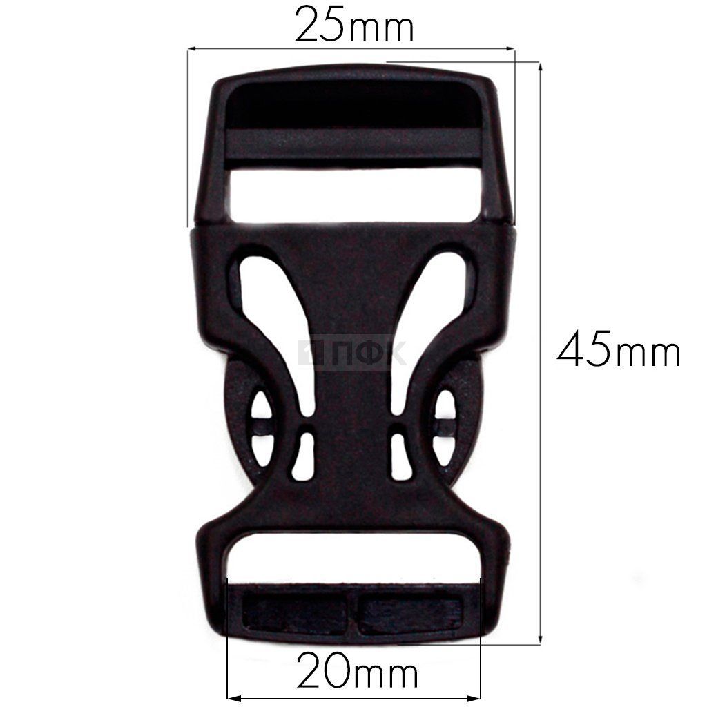 Фастекс Ф-20/3 (защелка-трезубец) ПА 20мм цв черный (уп 1000шт) — ПФКР Фастекс Ф-20/3 (защелка-трезубец) ПА 20мм цв черный (уп 1000шт)