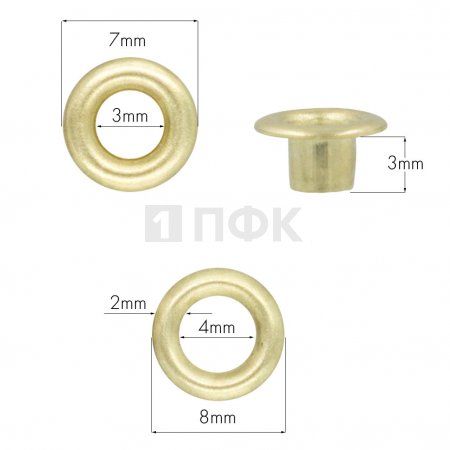 Люверсы №17 3мм сталь цв золото (уп 5000шт) Люверсы №17 3мм сталь цв золото (уп 5000шт)