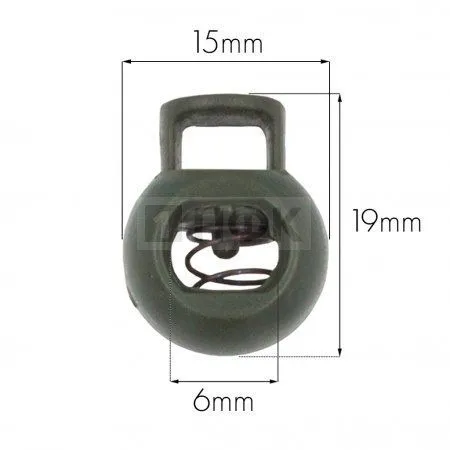 Фиксатор для шнура шар пластик 8953 цв оливковый (уп 500шт)