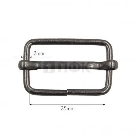 Пряжка регулировочная 25мм (толщ 2,0мм) цв оксид (уп 200шт/5000шт) 