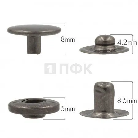 Кнопка для одежды 15мм Альфа латунь цв никель тем (уп 720шт) NEW STAR Кнопка для одежды 15мм Альфа латунь цв никель тем (уп 720шт) NEW STAR