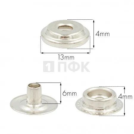 3 Части кнопки для одежды 15мм №61 нерж цв никель (уп 720шт) STORM 3 Части кнопки для одежды 15мм №61 нерж цв никель (уп 720шт) STORM