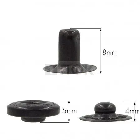 3 Части кнопки для одежды 15мм Альфа нерж цв оксид (уп 720шт) STORM