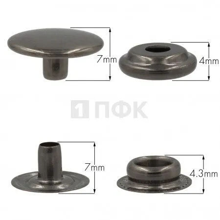 Кнопка для одежды 15мм №61 сталь цв никель тем (уп 720шт) ПФК